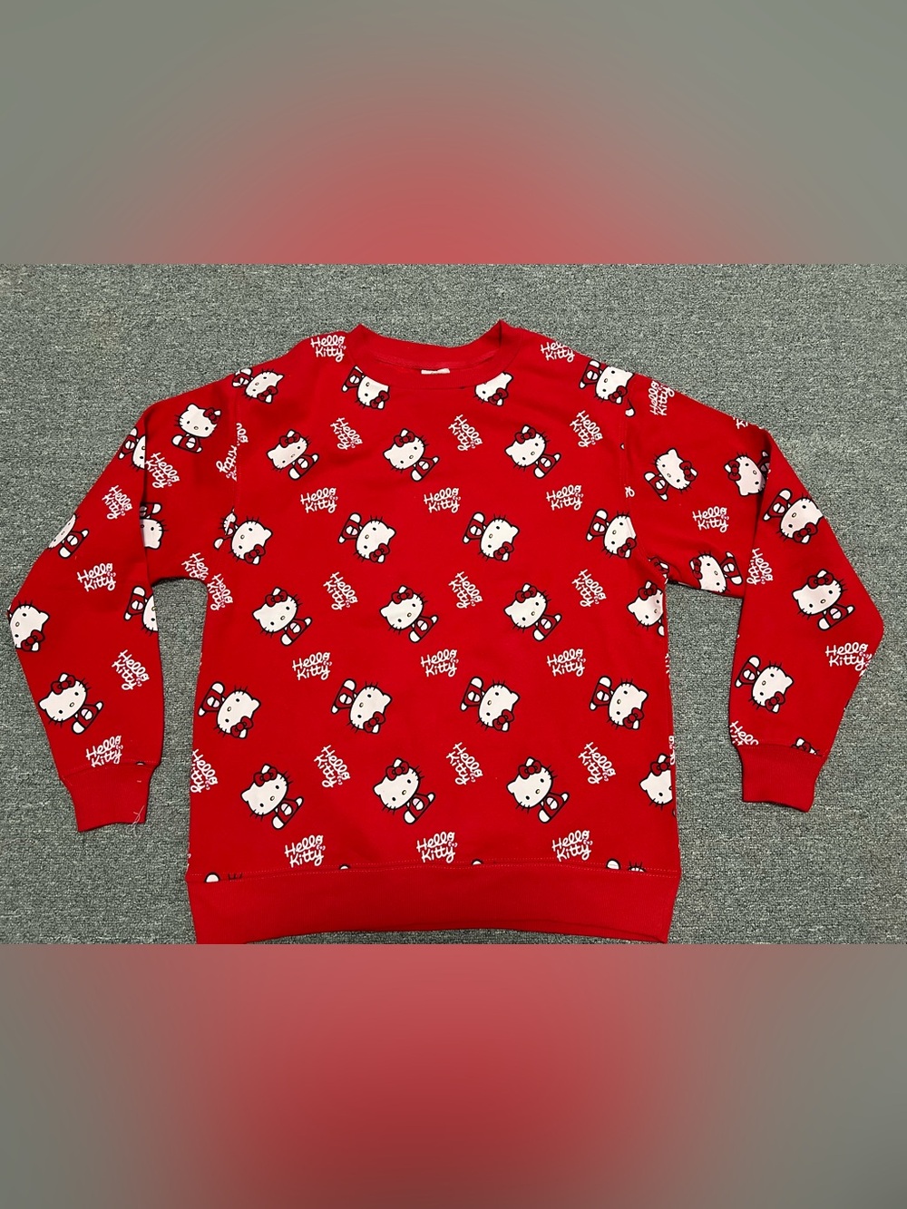 Hello Kitty Red All-Over Print Sweatshirt Adult M
